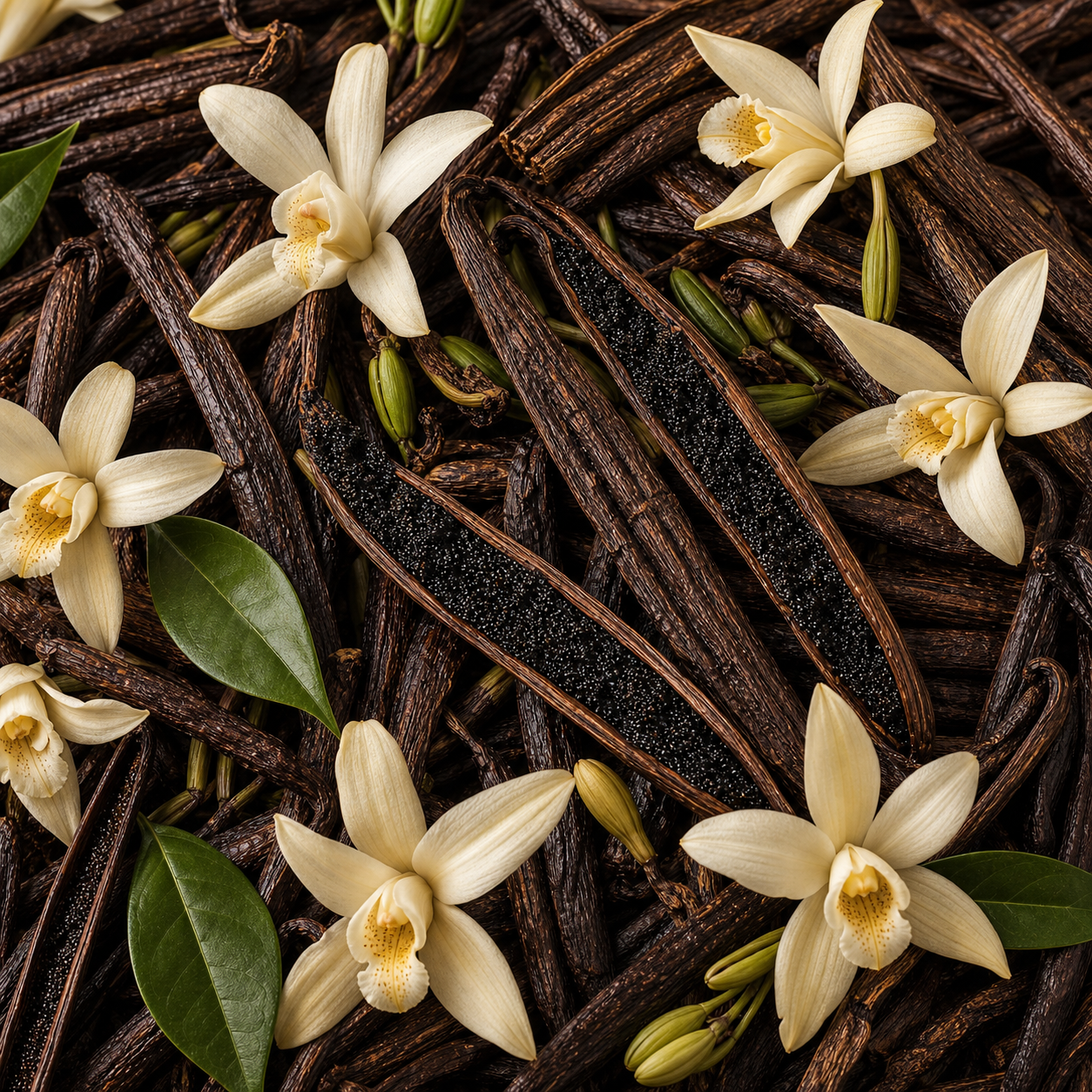 Vainas y flores de vainilla – Esencia Vainilla